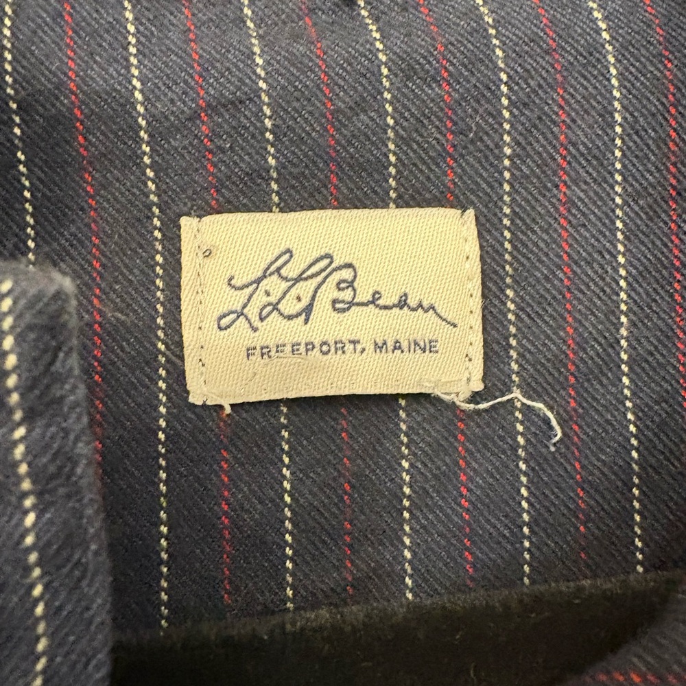 L.L. Bean Dark Blue Pinstripe Long Sleeve Dress - Picture 2 of 9